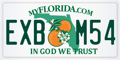 FL license plate EXBM54