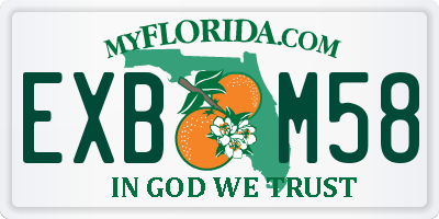 FL license plate EXBM58