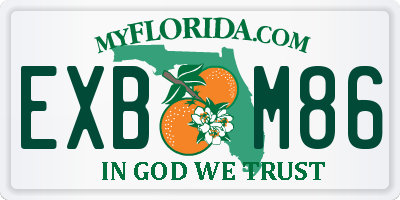 FL license plate EXBM86