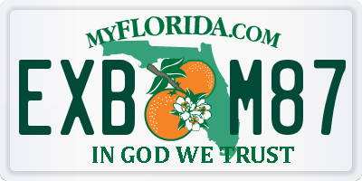 FL license plate EXBM87
