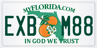 FL license plate EXBM88