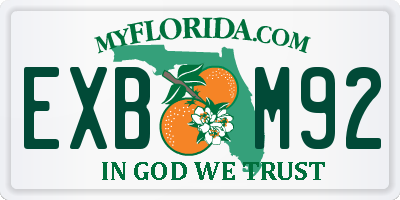 FL license plate EXBM92