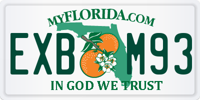 FL license plate EXBM93