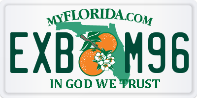 FL license plate EXBM96