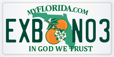 FL license plate EXBN03