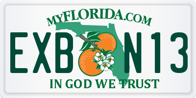 FL license plate EXBN13