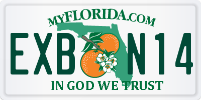 FL license plate EXBN14