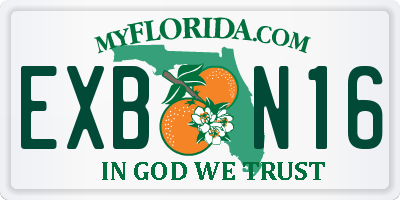 FL license plate EXBN16