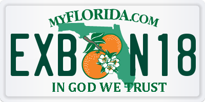 FL license plate EXBN18