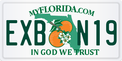 FL license plate EXBN19