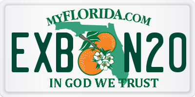 FL license plate EXBN20