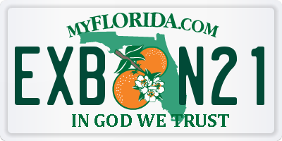 FL license plate EXBN21