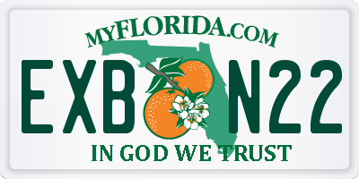 FL license plate EXBN22