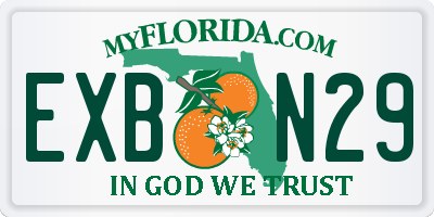 FL license plate EXBN29