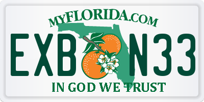 FL license plate EXBN33