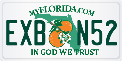 FL license plate EXBN52