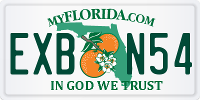 FL license plate EXBN54