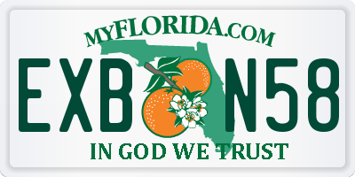 FL license plate EXBN58