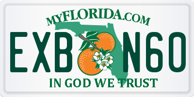 FL license plate EXBN60