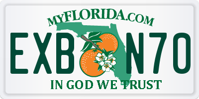 FL license plate EXBN70