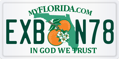 FL license plate EXBN78