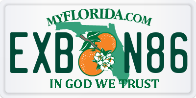 FL license plate EXBN86