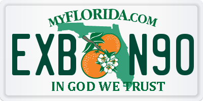 FL license plate EXBN90
