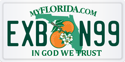 FL license plate EXBN99