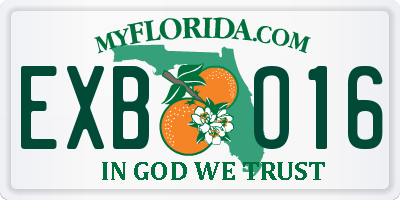 FL license plate EXBO16