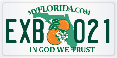 FL license plate EXBO21