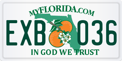 FL license plate EXBO36