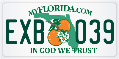FL license plate EXBO39
