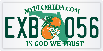 FL license plate EXBO56