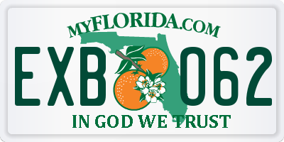 FL license plate EXBO62