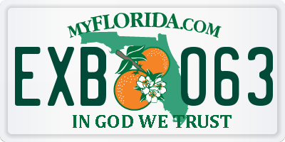 FL license plate EXBO63