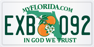 FL license plate EXBO92