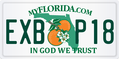 FL license plate EXBP18