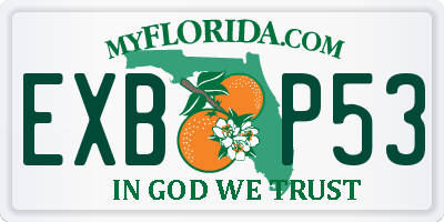 FL license plate EXBP53