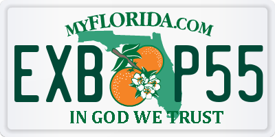 FL license plate EXBP55