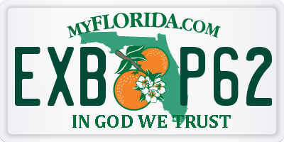 FL license plate EXBP62