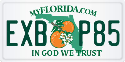 FL license plate EXBP85