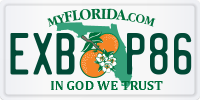 FL license plate EXBP86