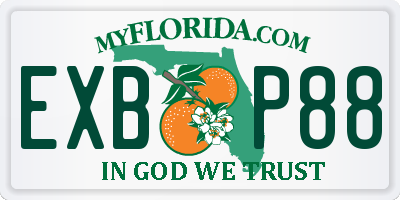 FL license plate EXBP88