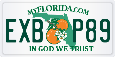 FL license plate EXBP89