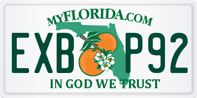 FL license plate EXBP92