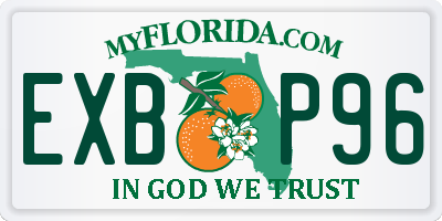 FL license plate EXBP96