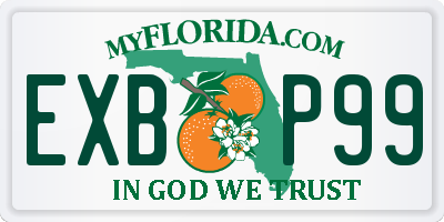 FL license plate EXBP99