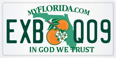 FL license plate EXBQ09