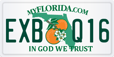 FL license plate EXBQ16