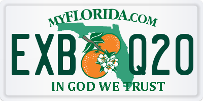 FL license plate EXBQ20